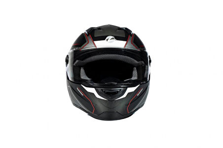 Zeus Zs-811a Al6 Kapalı Kask Mat Siyah-beyaz-kırmızı SMALL