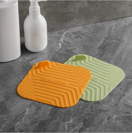 TİNEKE Siyah Renk Kare Kötü Koku Önleyici Silikon Mat Banyo Mutfak Lavabo Balkon Gider Tıpası Kapağı