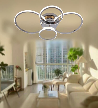 TT035-4-KR TT Aydınlatma Drone Modeli Krom Kaplama 4 lü ( Gün ışığı ) Led Avize