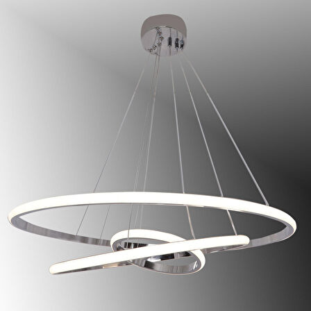 TT300-3 KR TT Aydınlatma Halka 3 lü Krom Kaplama ( Gün Işığı ) Led Avize