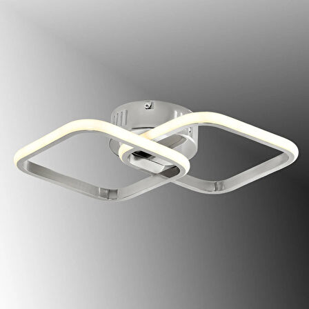TT405-2-KR TT Aydınlatma Krom Kaplama 2 li Kare ( Gün Işığı ) Led Avize