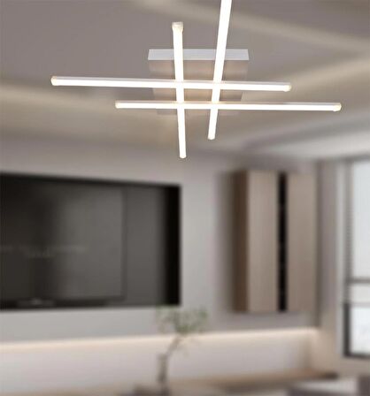 TT036-BY TT Aydınlatma Hashtag Modeli Mat Beyaz ( Beyaz Işık ) Led Avize
