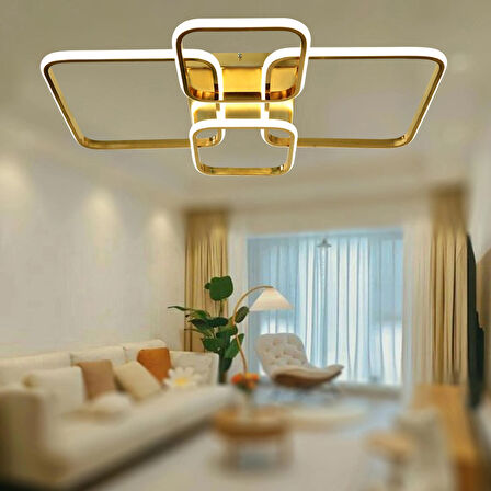 TT500-4-SR TT Aydınlatma Sarı Kaplama ( Sarı Işık ) Plofonyer 4 lü Led Avize