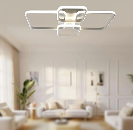 TT500-4-BY TT Aydınlatma ( Beyaz Işık ) Mat Beyaz Plofonyer 4 lü Led Avize
