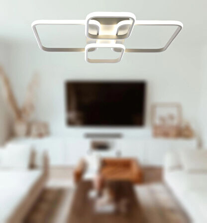 TT500-4-BY TT Aydınlatma ( Beyaz Işık ) Mat Beyaz Plofonyer 4 lü Led Avize
