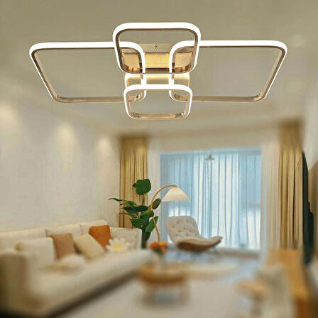 TT500-4-FSR TT Aydınlatma Fransız Sarı Kaplama ( Sarı Işık ) Plofonyer 4 lü Led Avize