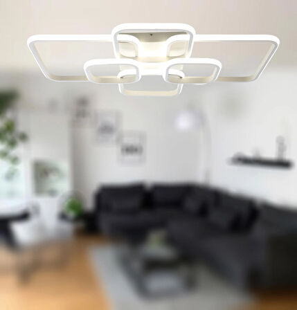 TT500-6-BY TT Aydınlatma ( 3 Renk Işık Modüllü ) Mat Beyaz Plofonyer 6 lı Led Avize