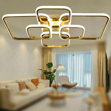 TT500-6-SR TT Aydınlatma Sarı Kaplama ( 3 Renk Işık Modüllü ) Plofonyer 6 lı Led Avize