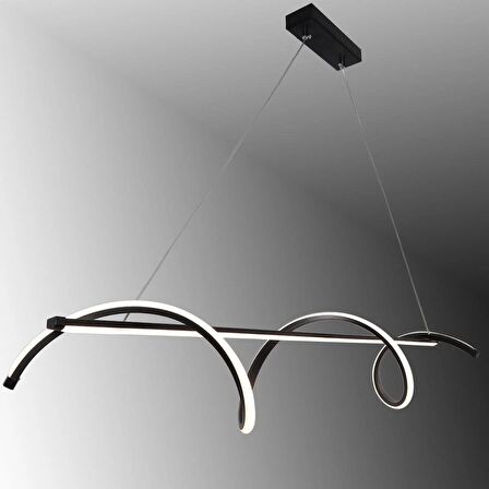TT038-SY TT Aydınlatma Kıvrımlı Masa Üstü Modeli Siyah (3 Renk Işık Modüllü ) Led Avize