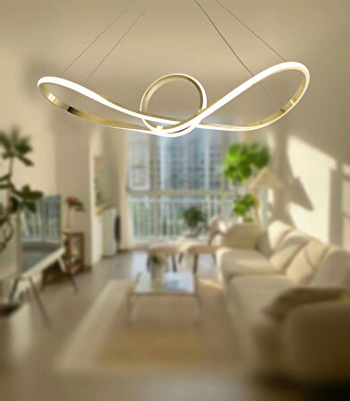 TT002-SR TT Aydınlatma Papyon Modeli Sarı Kaplama ( Gün Işığı ) Led Avize