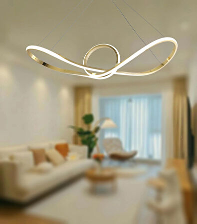 TT002-SR TT Aydınlatma Papyon Modeli Sarı Kaplama ( Gün Işığı ) Led Avize