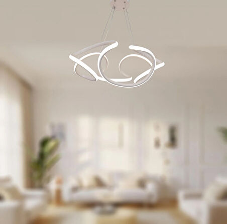 TT307-40-BY TT Aydınlatma Helezon Modeli ( Gün Işığı ) Mat Beyaz Led Avize