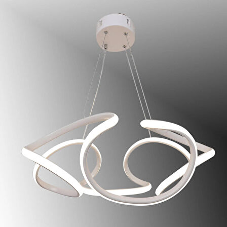 TT307-40-BY TT Aydınlatma Helezon Modeli ( Sarı Işık ) Mat Beyaz Led Avize