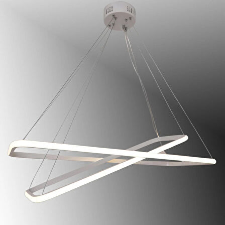 TT400-2 BY TT Aydınlatma Dikdörtgen ( 3 Renk Işık Modüllü ) 2 li Mat Beyaz Led Avize