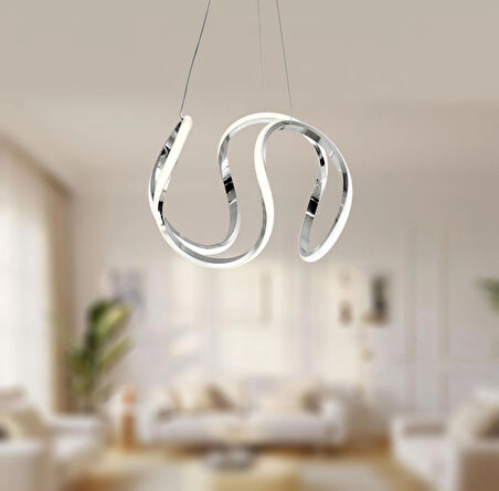 TT306-35-KR TT Aydınlatma ( Sarı Işık ) Kavis Modeli Krom Kaplama Led Avize