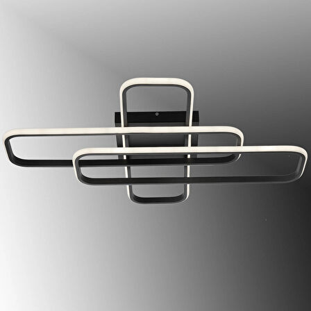TT324-SY TT Aydınlatma ( Sarı Işık ) 57 x 17 Profil Mat Siyah 3 lü Plofonyer Led Avize