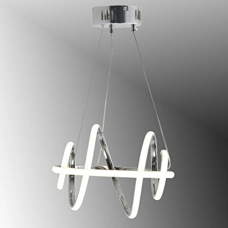 TT005-KR-SRR TT Aydınlatma SAR IŞIK LED Burgu Modeli Krom Kaplama Led Avize