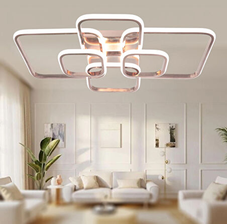 TT500-6-FSR TT Aydınlatma Fransız Sarı Kaplama ( Sarı Işık ) Plofonyer 6 lı Led Avize