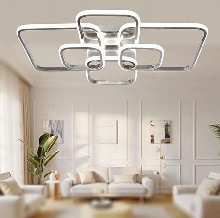 TT500-6-KR TT Aydınlatma Krom Kaplama ( 3 Renk Işık Modüllü ) Plofonyer 6 lı Led Avize