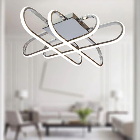 TT338-KR TT Aydınlatma Kasef Model ( Sarı Işık ) Krom Kaplama Led Avize