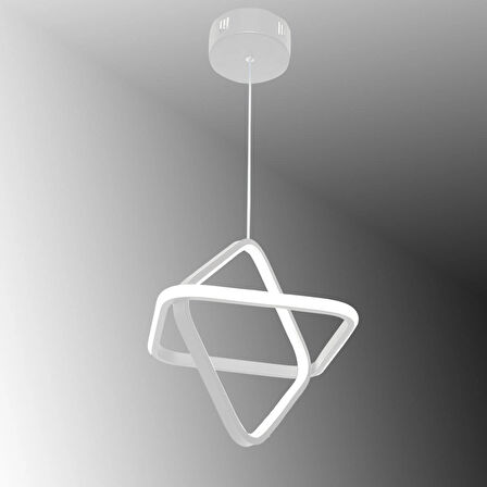 TT316-BY TT Aydınlatma 2Kare Modeli ( BEYAZ IŞIK ) Mat Beyaz Led Avize