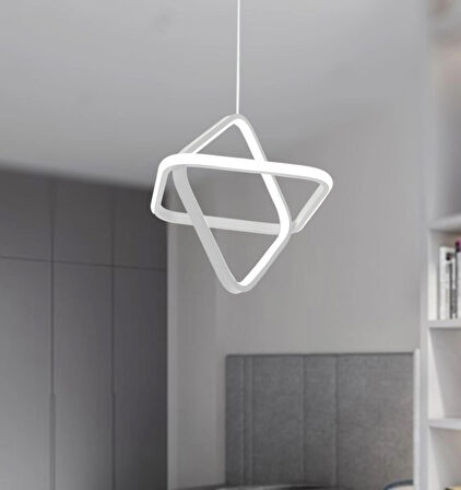 TT316-BY TT Aydınlatma 2Kare Modeli ( GÜN IŞIĞI ) Mat Beyaz Led Avize
