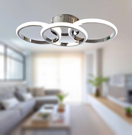 TT305-3-KR TT Aydınlatma ( SARI IŞIK ) Krom Kaplama 3 lü Led Avize