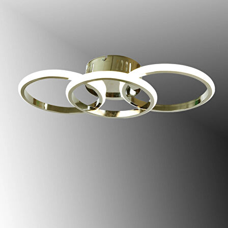 TT305-3-FSR TT Aydınlatma ( 3 RENK IŞIK ) Fransız Sarı Kaplama 3 lü Led Avize