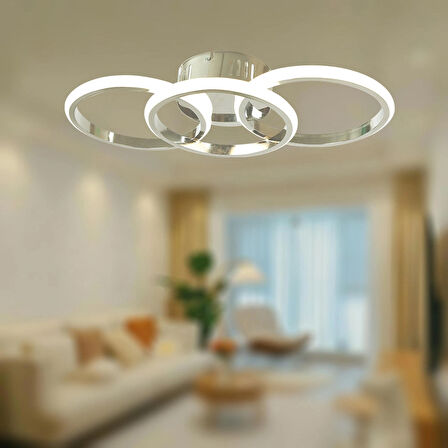 TT305-3-FSR TT Aydınlatma ( 3 RENK IŞIK ) Fransız Sarı Kaplama 3 lü Led Avize