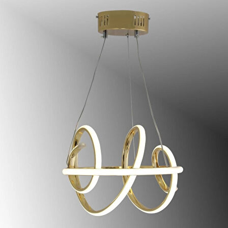 TT005-SR-GNR TT Aydınlatma GÜN IŞIĞI LED Burgu Modeli Gold Sarı Kaplama Led Avize