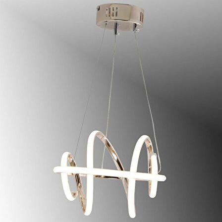 TT005-FSR-GNR TT Aydınlatma GÜN IŞIĞ LED Burgu Modeli Fransız Sarı Kaplama Led Avize