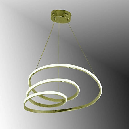 TT301-SR-SRR TT Aydınlatma SARI IŞIK LED Yay Modeli Sarı Kaplama Led Avize