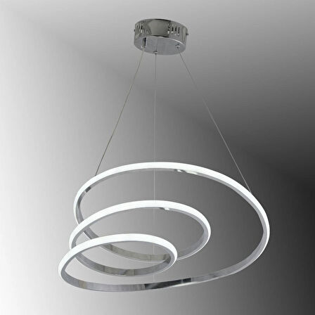 TT301-KR-SRR TT Aydınlatma SARI IŞIK LED  Yay Modeli Krom Kaplama Led Avize