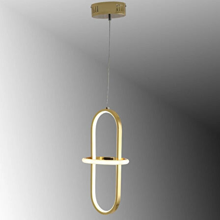 TT006-1-SR-BYR TT Aydınlatma BEYAZ IŞIK LED  Minyon Modeli Tekli Sarı Kaplama Led Avize
