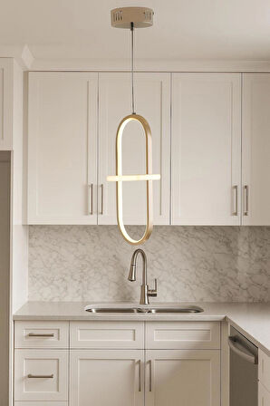 TT006-1-FSR-SRR TT Aydınlatma SARI IŞIK LED Minyon Modeli Tekli  Fransız Sarı Kaplama Led Avize