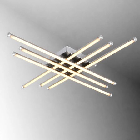 Tt070-kr-sarıışık 6 Lı Çubuk Model Sarı Işık Ledli Krom Kaplama Led Avize Krom