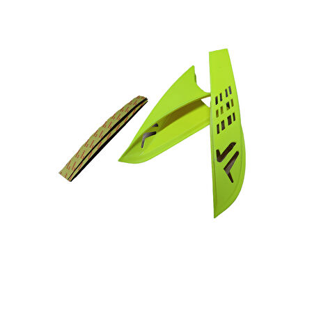 Motospartan Kask Boynuzu Neon Sarı Yarışçı Tipi