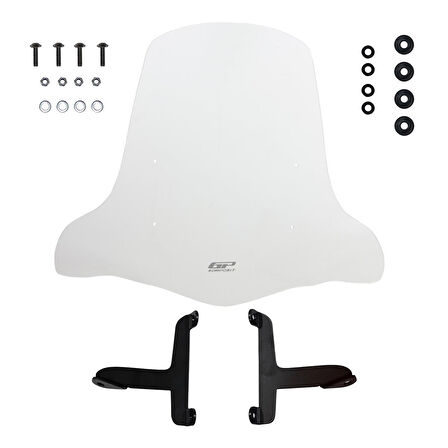 Gp Kompozit Siperlik Camı 59cm Elcikli Şeffaf Scooter Universal
