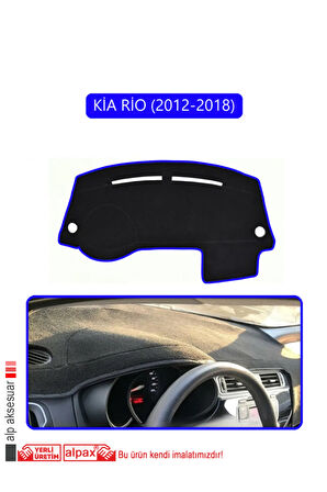 Kia Rio 2012-2018 Torpido Koruma  Halısı -  Mavi Kenar