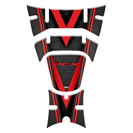 Gogo Tank Pad 001 Siyah-kırmızı 4 Parça Honda Pcx 125 2018-2020