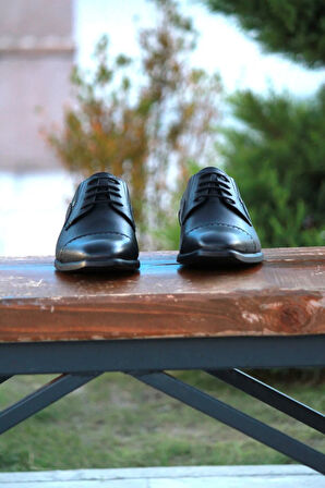 Erkek Mevsimlik Kundura Hakiki Deri  Kauççuk Taban Bağlı