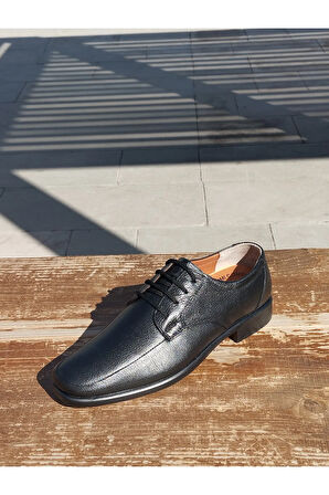 Erkek Mevsimlik Klasik Kundura Hakiki Deri Kauççuk Taban Bağlı İç Dış Deri