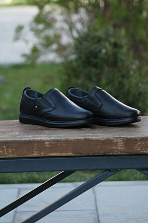 Erkek Kışlık Kundura Hakiki Deri  Kauççuk Taban Otobetik ve Bağsız