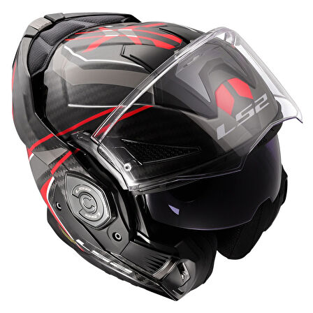 Ls2 Advant X Karbon Future 2 Kırmızı Çene Açılır Kask MEDIUM