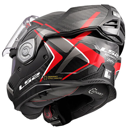 Ls2 Advant X Karbon Future 2 Kırmızı Çene Açılır Kask MEDIUM