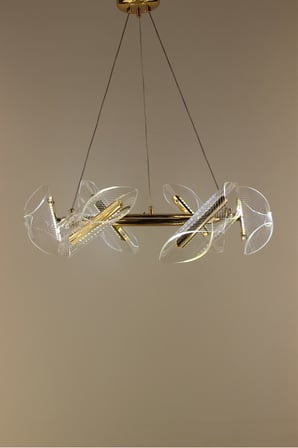 Modern Gold 6lı Estetik Akrilik Kanat Model Şık Salon Led Sarkıt
