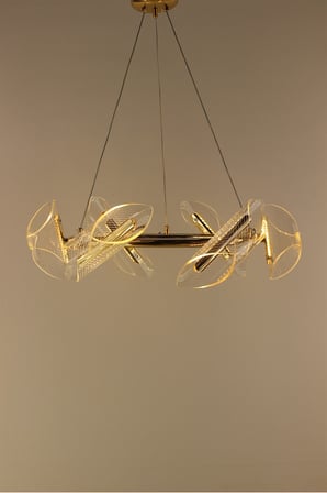 Modern Gold 6lı Estetik Akrilik Kanat Model Şık Salon Led Sarkıt