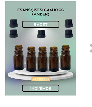 5 ADET ESANS ŞİŞESİ CAM 10 CC (AMBER)