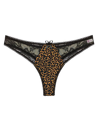 Leopar Desenli Dantelli  G String Külot