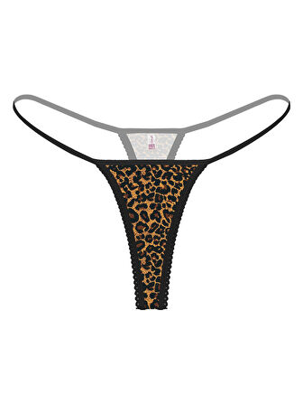 Leopar Desenli Kadın  String